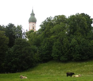 Idyllic landscape at Monastery Andechs