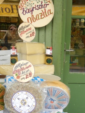 Selection of fresh Bavarian cheese