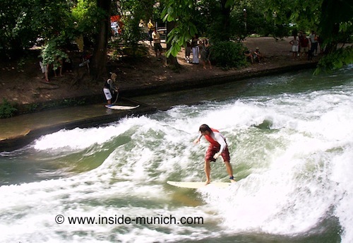 Surfer on the Eisbach, English Garden in Munich