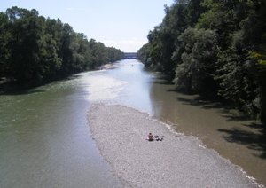 Isar passing through the English Garden in Munich