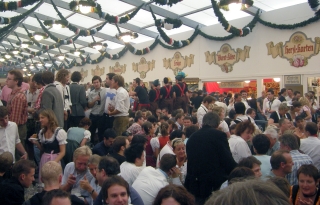 Partying in the beer tent